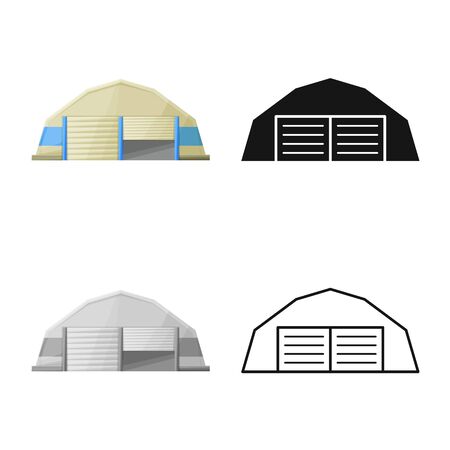Isolated object of hangar and storehouse symbol. Web element of hangar and garage stock symbol for web.のイラスト素材