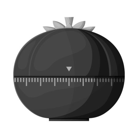 Isolated object of timer and tomato symbol. Graphic of timer and clock vector icon for stock.のイラスト素材