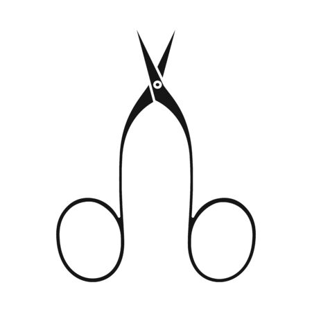 Vector design of scissors and tool sign. Web element of scissors and pedicure vector icon for stock.のイラスト素材