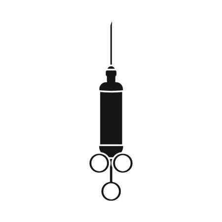 Vector illustration of syringe and tool sign. Graphic of syringe and needle stock symbol for web.のイラスト素材