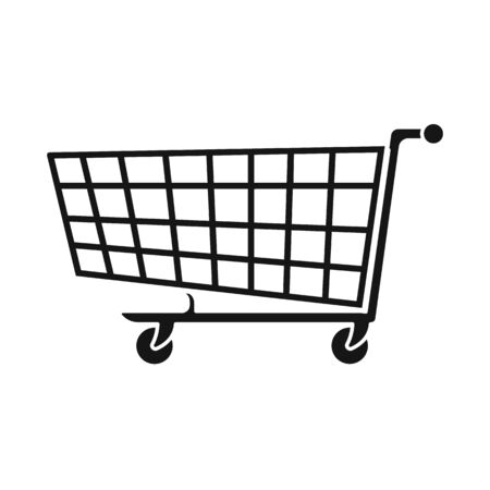 Vector design of trolley and basket symbol. Web element of trolley and store vector icon for stock.のイラスト素材