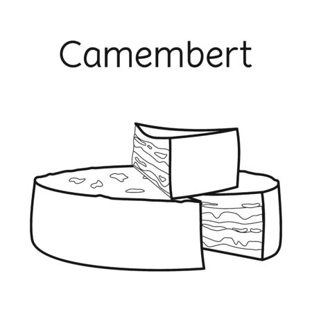 Isolated object of cheese and maasdam symbol. Graphic of cheese and piece vector icon for stock.のイラスト素材