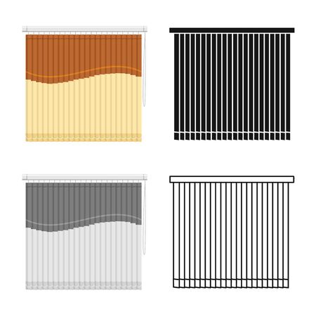 Vector illustration of blinds and casement symbol. Graphic of blinds and room stock vector illustration.のイラスト素材