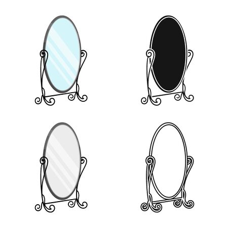 Vector illustration of mirror and modern . Graphic of mirror and circle stock vector illustration.のイラスト素材