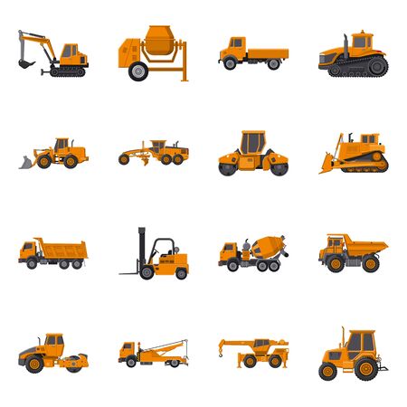 Vector design of build and construction sign. Collection of build and machinery vector icon for stock.のイラスト素材