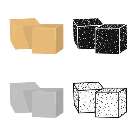 Vector illustration of cube and sugar icon. Web element of cube and brown vector icon for stock.のイラスト素材