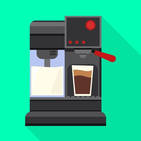 Vector illustration of coffeemaker and plastic logo. Graphic of coffeemaker and appliance stock vector illustration.のイラスト素材