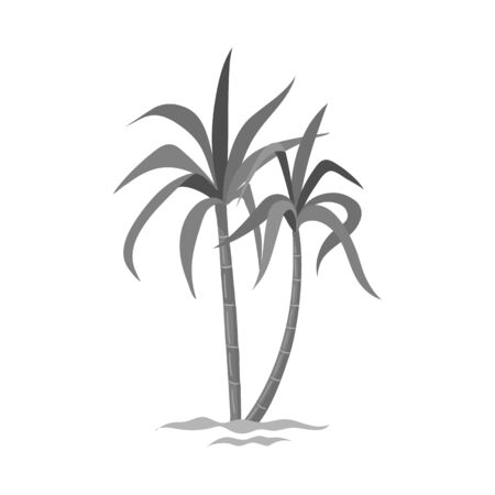 Isolated object of tree and cane sign. Graphic of tree and foliage stock vector illustration.のイラスト素材