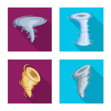 Isolated object of cyclone and weather logo. Set of cyclone and catastrophe stock vector illustration.のイラスト素材