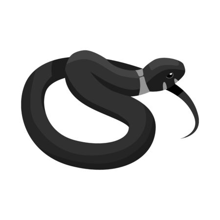 Vector design of serpent and reptile symbol. Web element of serpent and tongue stock symbol for web.のイラスト素材