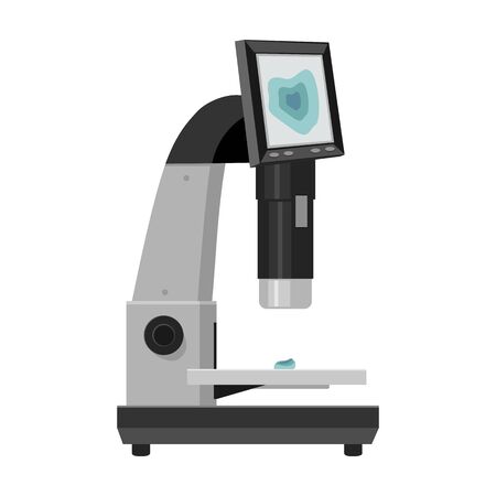 Laboratory microscope vector icon.Cartoon vector icon isolated on white background laboratory microscope.のイラスト素材