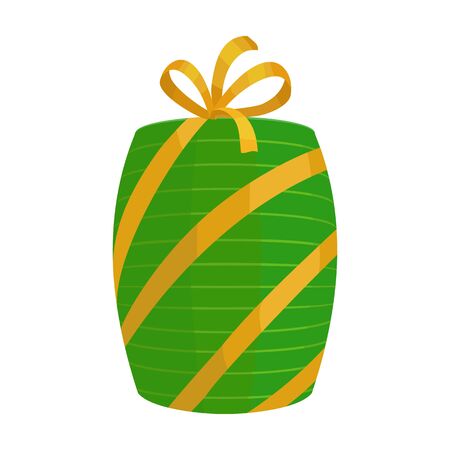 Present box vector icon.Cartoon vector icon isolated on white background present box.のイラスト素材