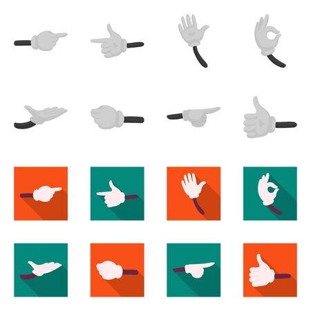 Vector design of animation and gestures symbol. Set of animation and information stock vector illustration.のイラスト素材