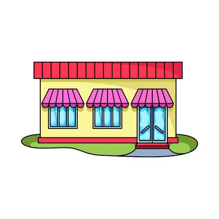 Isolated object of store and grocery sign. Set of store and facade stock symbol for web.のイラスト素材