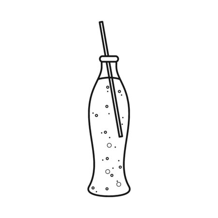 Isolated object of bottle and glass icon. Set of bottle and soda stock vector illustration.のイラスト素材