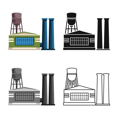 Vector design of factory and storage icon. Set of factory and production stock symbol for web.のイラスト素材