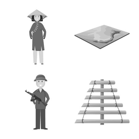 Vector design of travel and country sign. Set of travel and landmark vector icon for stock.のイラスト素材
