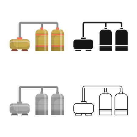 Vector design of manufactory and refinery sign. Set of manufactory and steel stock symbol for web.のイラスト素材