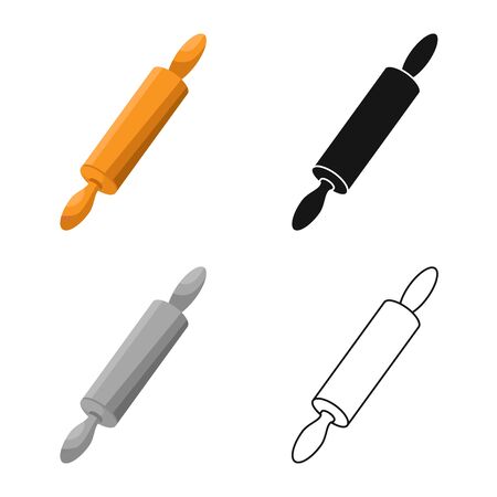 Vector design of rolling-pin and cooking symbol. Collection of rolling-pin and dough vector icon for stock.のイラスト素材