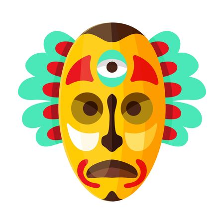 African mask vector icon.Cartoon vector icon isolated on white background african mask.のイラスト素材