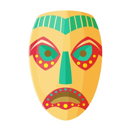Tribal african mask vector icon.Cartoon vector icon isolated on white background tribal african mask.のイラスト素材