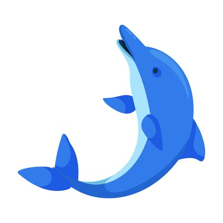 Blue dolphin vector icon.Cartoon vector icon isolated on white background blue dolphin .のイラスト素材
