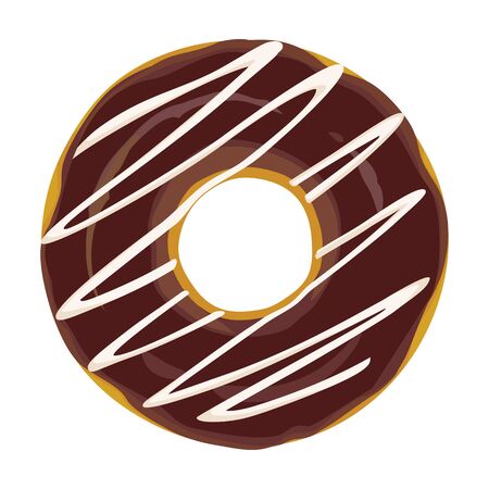 Chocolate doughnut vector icon.Cartoon vector icon isolated on white background chocolate doughnut.のイラスト素材