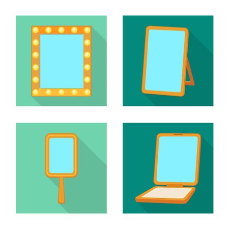 Isolated object of reflect and piece symbol. Set of reflect and furniture vector icon for stock.のイラスト素材
