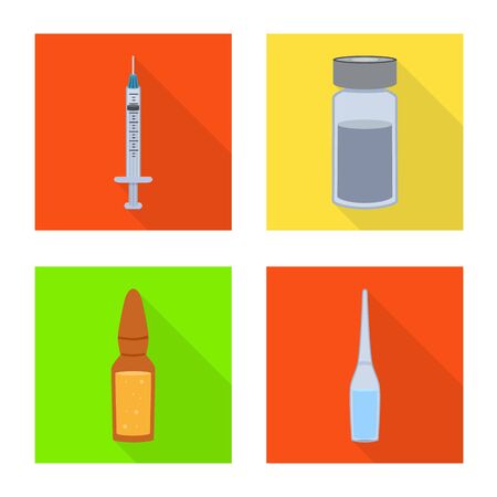 Vector illustration of hospital and vaccination icon. Set of hospital and equipment vector icon for stock.のイラスト素材