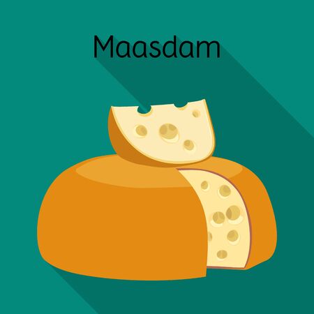 Vector design of cheese and maasdam sign. Web element of cheese and piece stock symbol for web.のイラスト素材