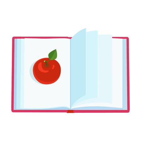 Open book vector icon.Cartoon vector icon isolated on white background open book.のイラスト素材
