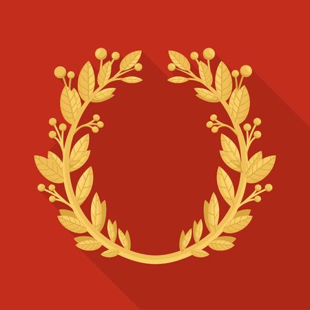 Isolated object of wreath and laurel logo. Graphic of wreath and crown stock symbol for web.のイラスト素材