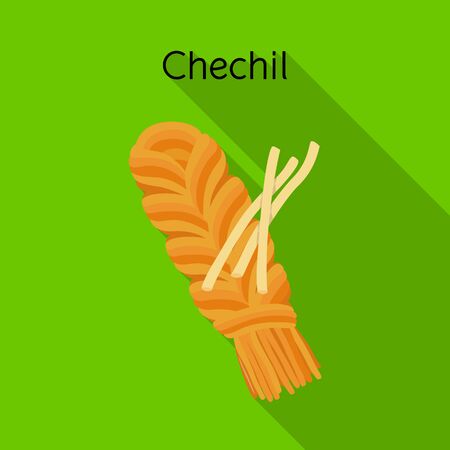 Vector illustration of chechil and cheese logo. Graphic of chechil and meal stock symbol for web.のイラスト素材