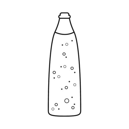 Isolated object of bottle and soda symbol. Set of bottle and tipple stock symbol for web.のイラスト素材