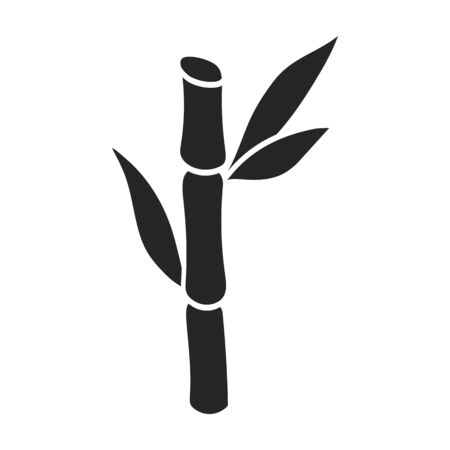 Stem of sugar cane vector icon.Black vector icon isolated on white background stem of sugar cane .のイラスト素材
