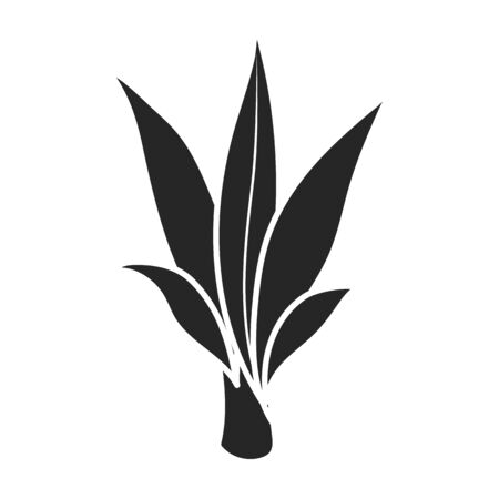 Leaves of sugarcane vector icon.Black vector icon isolated on white background leaves of sugarcane .のイラスト素材