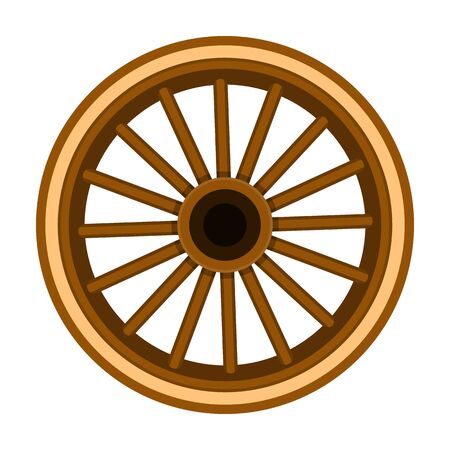 Wheel of cart vector icon.Cartoon vector icon isolated on white background wheel of cart.のイラスト素材