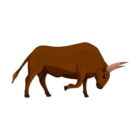 Bull vector icon.Cartoon vector icon isolated on white background bull.のイラスト素材