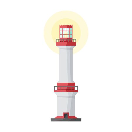 Lighthouse vector icon.Cartoon vector icon isolated on white background lighthouse.のイラスト素材