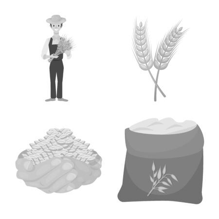 Isolated object of farm and arable sign. Set of farm and agriculture stock symbol for web.のイラスト素材