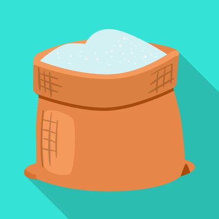 Vector design of bag and sugar icon. Set of bag and sack stock vector illustration.のイラスト素材