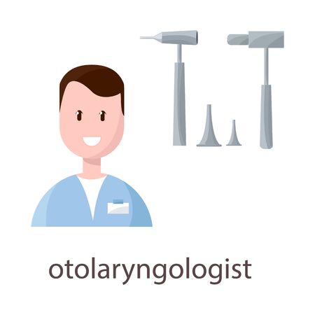 Vector design of otolaryngologist and doctor symbol. Set of otolaryngologist and man vector icon for stock.のイラスト素材