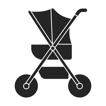 Carriage vector icon. Black vector icon isolated on white background carriage.のイラスト素材