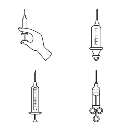 Vector design of immunization and pharmacy sign. Set of immunization and laboratory stock vector illustration.のイラスト素材