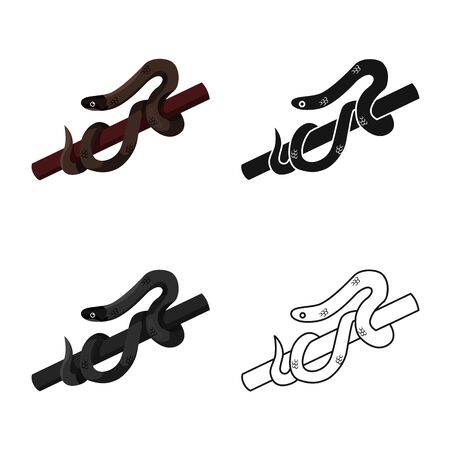 Vector illustration of serpent and venomous icon. Web element of serpent and anaconda stock vector illustration.のイラスト素材