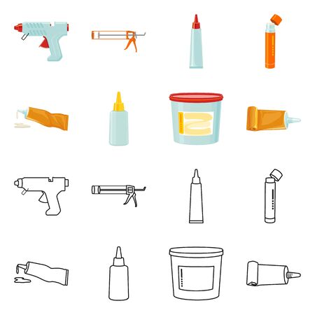 Vector design of equipment and stickies logo. equipment and fixing vector icon for stock.のイラスト素材