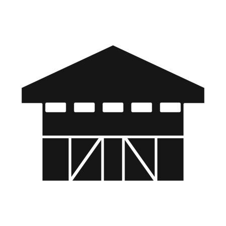Vector design of hangar and garage logo. Web element of hangar and depot stock symbol for web.のイラスト素材
