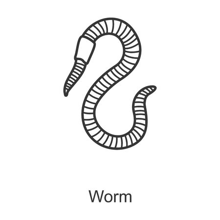 Worm vector icon.Line vector icon isolated on white background worm.のイラスト素材