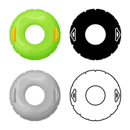 Vector illustration of lifebuoy and lifebelt icon. Web element of lifebuoy and equipment stock vector illustration.のイラスト素材