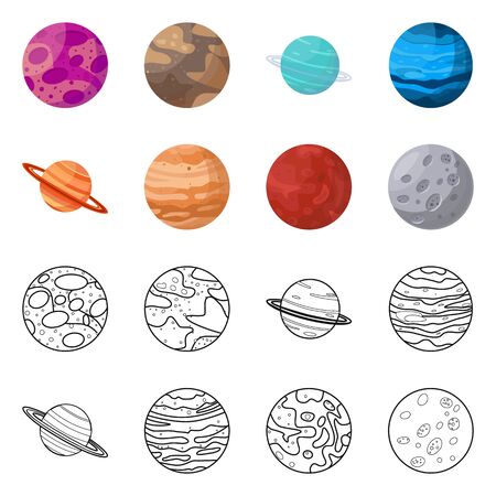 Vector design of galaxy and orbit Collection of galaxy and cosmos stock vector illustration.のイラスト素材